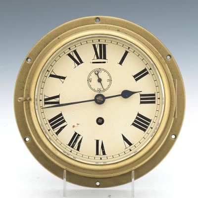 A Brass Ships Clock Heavy brass 133a09