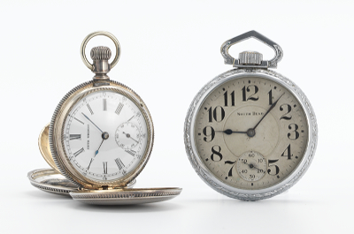 Two Pocket Watches South Bend and