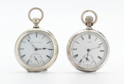 Two Open Face Pocket Watches A.W.Co