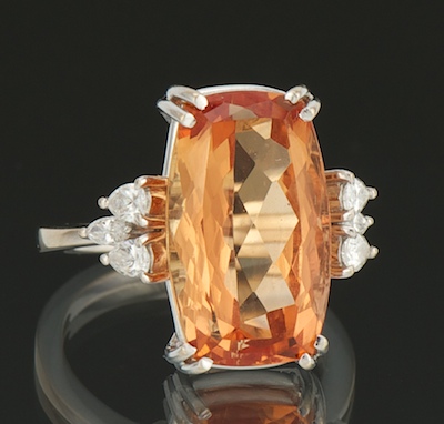 A Precious Topaz and Diamond Ring