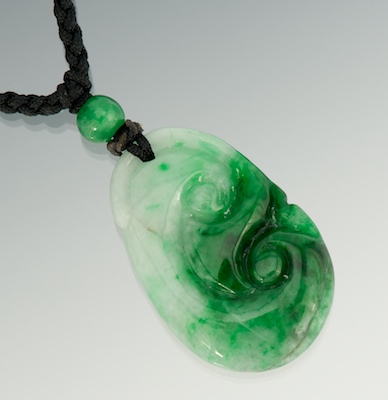 A Carved Jadeite Pendant Jadeite 133a92