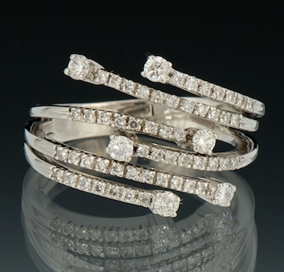 A Ladies' Diamond Ring 14k white