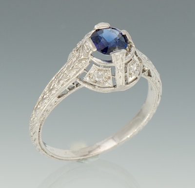 A Platinum Sapphire and Diamond