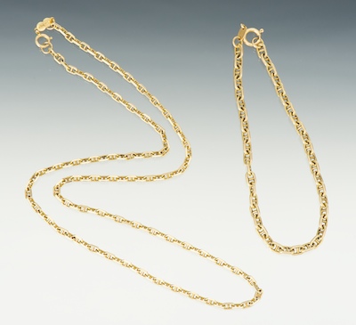 An 18k Gold Necklace and Bracelet 133aa9