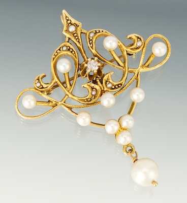 A Victorian Style Gold and Pearl