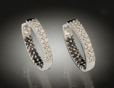A Pair of Diamond Hoop Earrings 133ad5