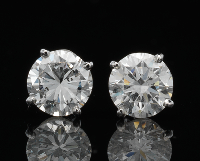 A Pair of Diamond Stud Earrings