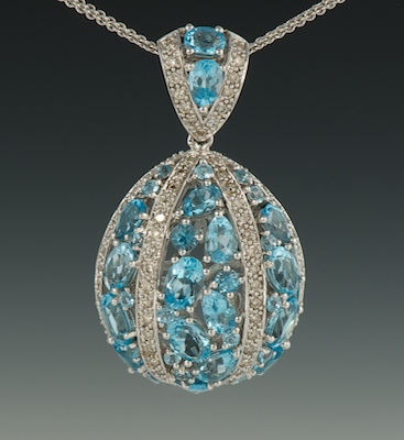 A Ladies Topaz and Diamond Pendant 133adb