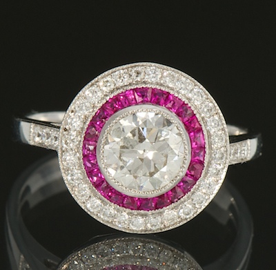 A Ladies Diamond and Ruby Ring 133add