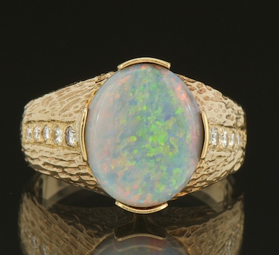 A Ladies Opal and Diamond Ring 133afb