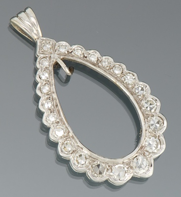 A Ladies' Diamond Pear Shape Pendant