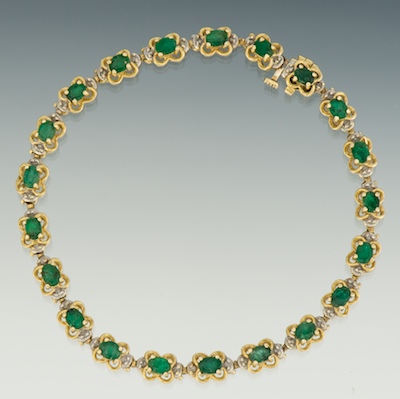 A Ladies' Emerald and Diamond Bracelet