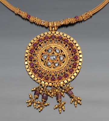 An Indian 22k Gold Ruby and Diamond 133b11