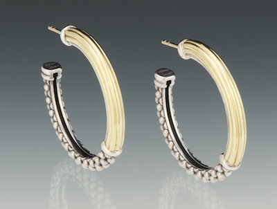 A Pair of Lagos Caviar 18k Gold