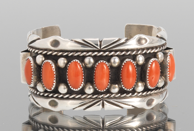A Sterling Silver and Coral Navajo 133b20