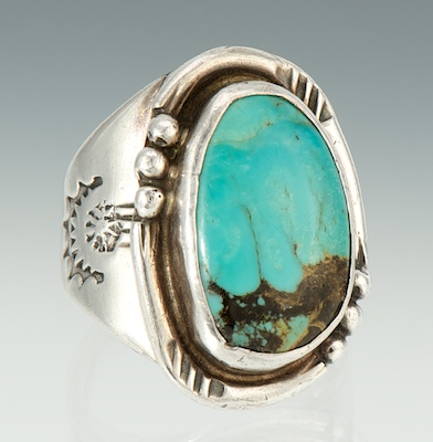 A Navajo Sterling Silver and Turquoise