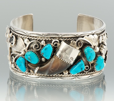 A Navajo Silver Turquoise and Bear 133b4c