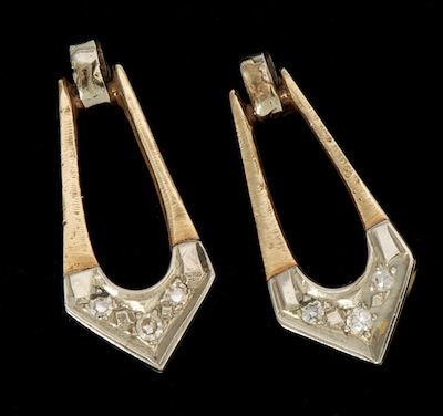 A Pair of Gold and Diamond Clip