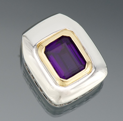 A Ladies' 18k Gold and Amethyst