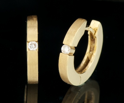 A Pair of 18k Gold and Diamond 133b53