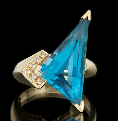 A Ladies' Blue Topaz and Diamond