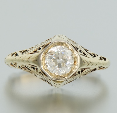 An Art Deco Gold and Diamond Ring