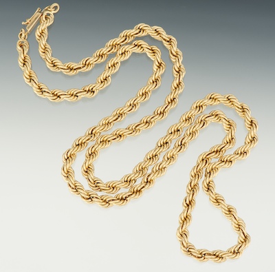 A Gold Twist Rope Chain Necklace 14k