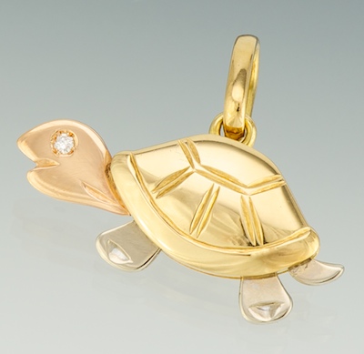 A Tri Color Gold Turtle Pendant 133b7a