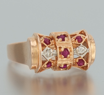 A Ladies Rose Gold Ruby and Diamond 133b8c