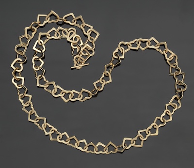 A Ladies' Heart Link Necklace 14k