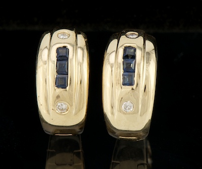 A Pair of Sapphire Diamond and