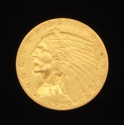1929-Gold Quarter Eagle Coin Extra