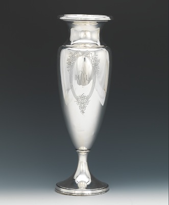 A Large Sterling Silver Vase by