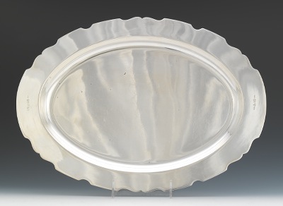 Heavy Oval Sterling Silver Tray