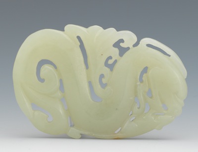 A Carved Jade Dragon Ornament Light