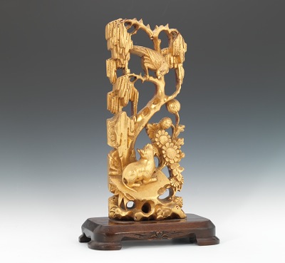 A Carved and Gilt Wood Figural