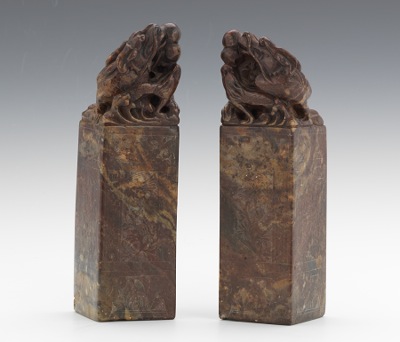 A Pair of Carved Hardstone Seals 133c41