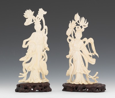 Two Carved Ivory Figures of Hsien 133c54