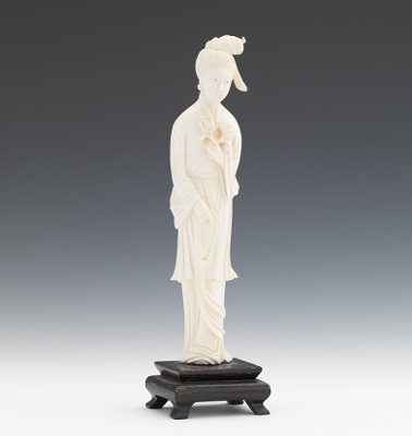 A Carved Ivory Figure of Quanyin