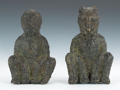 A Pair of Nigerian Bronze Figures