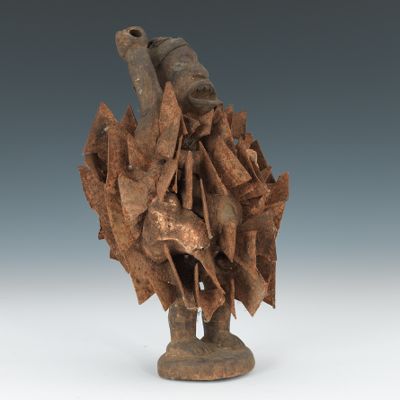 A Nkisi Nkondi Power Figure Congo Carved