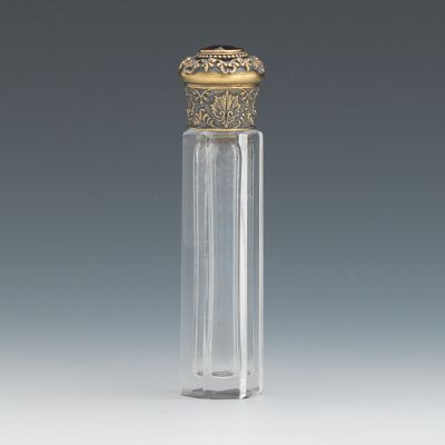 A Cut Crystal Perfume Phial With