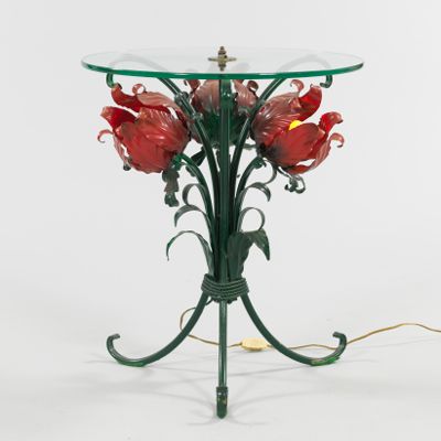 A Novelty Tulip Lamp Table Unusual 133d0c