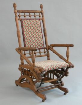 Victorian Oak Glider& Rocking Chair