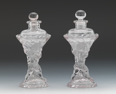 A Pair of Figural Molded Glass 133d17