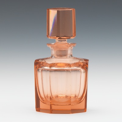 A Heavy Pink Glass Perfume Bottle