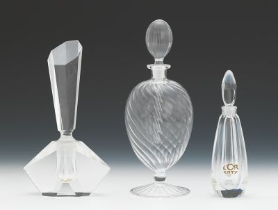 Three Clear Glass Perfume Bottles 133d31