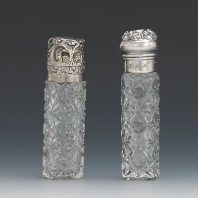 Two Cut Crystal Perfume Flasks 133d29