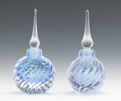 Two Vandermark Glass Perfume Bottles