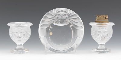 Lalique Crystal Lion's Head Tobacco